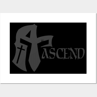 ASCEND Charcoal Grey with Cross Posters and Art